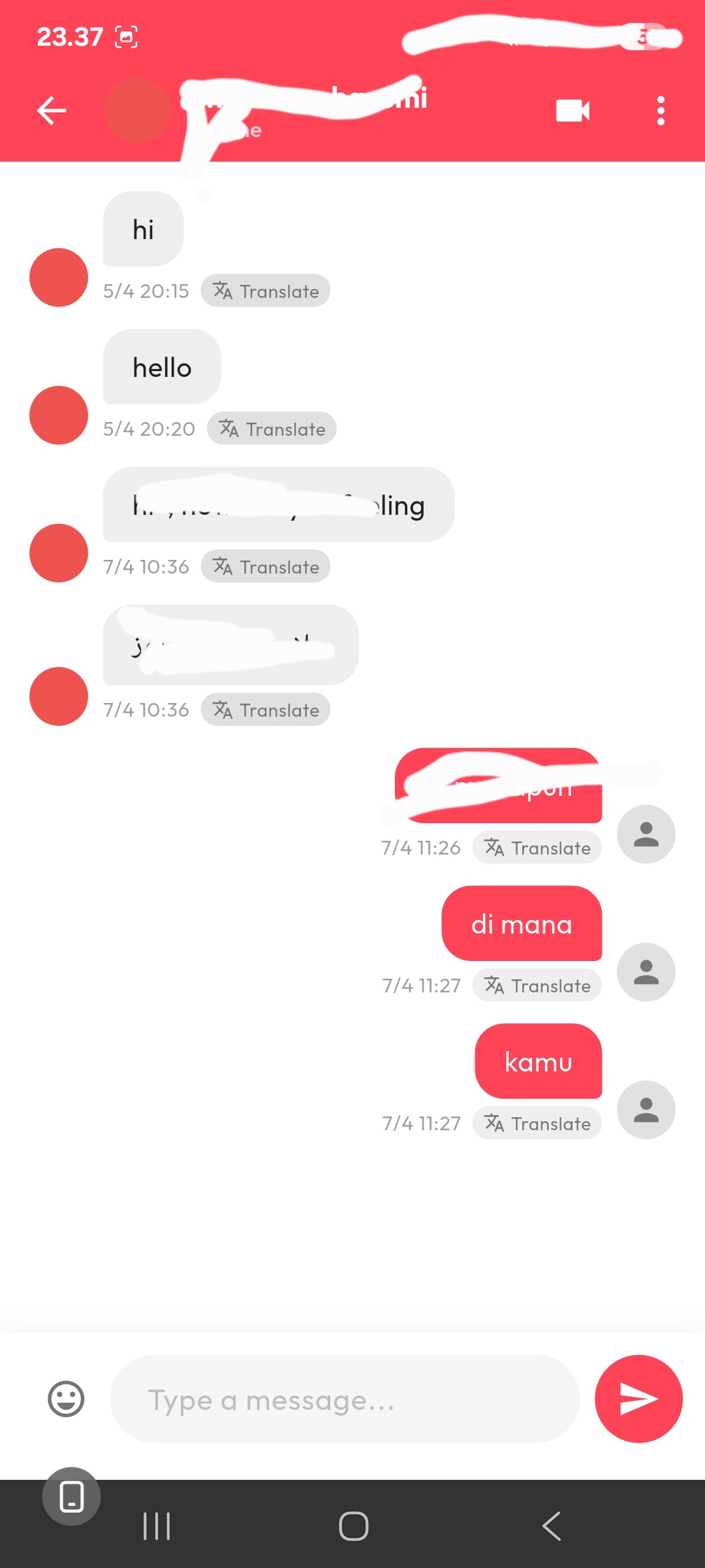 Private Chat with Translation
