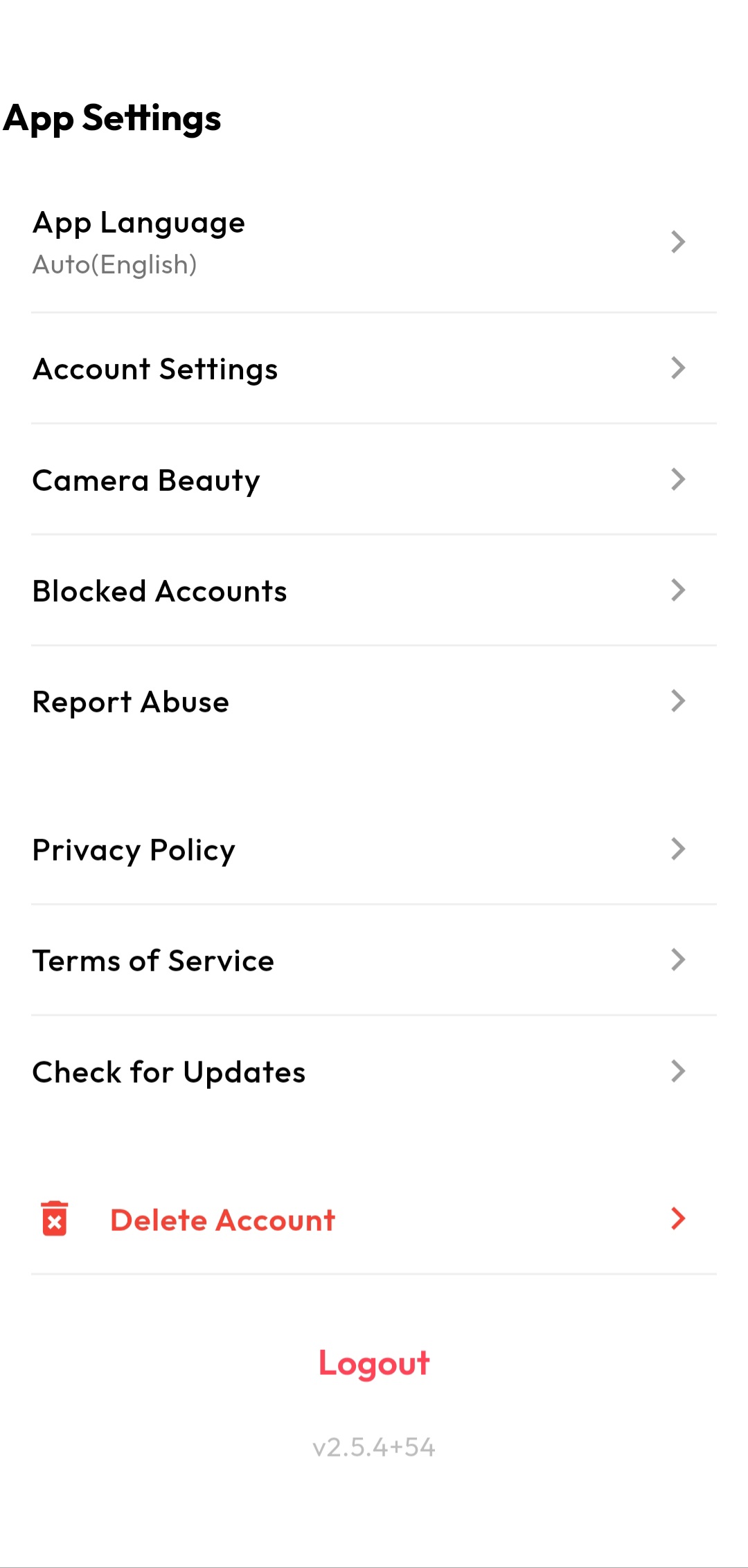 App Settings