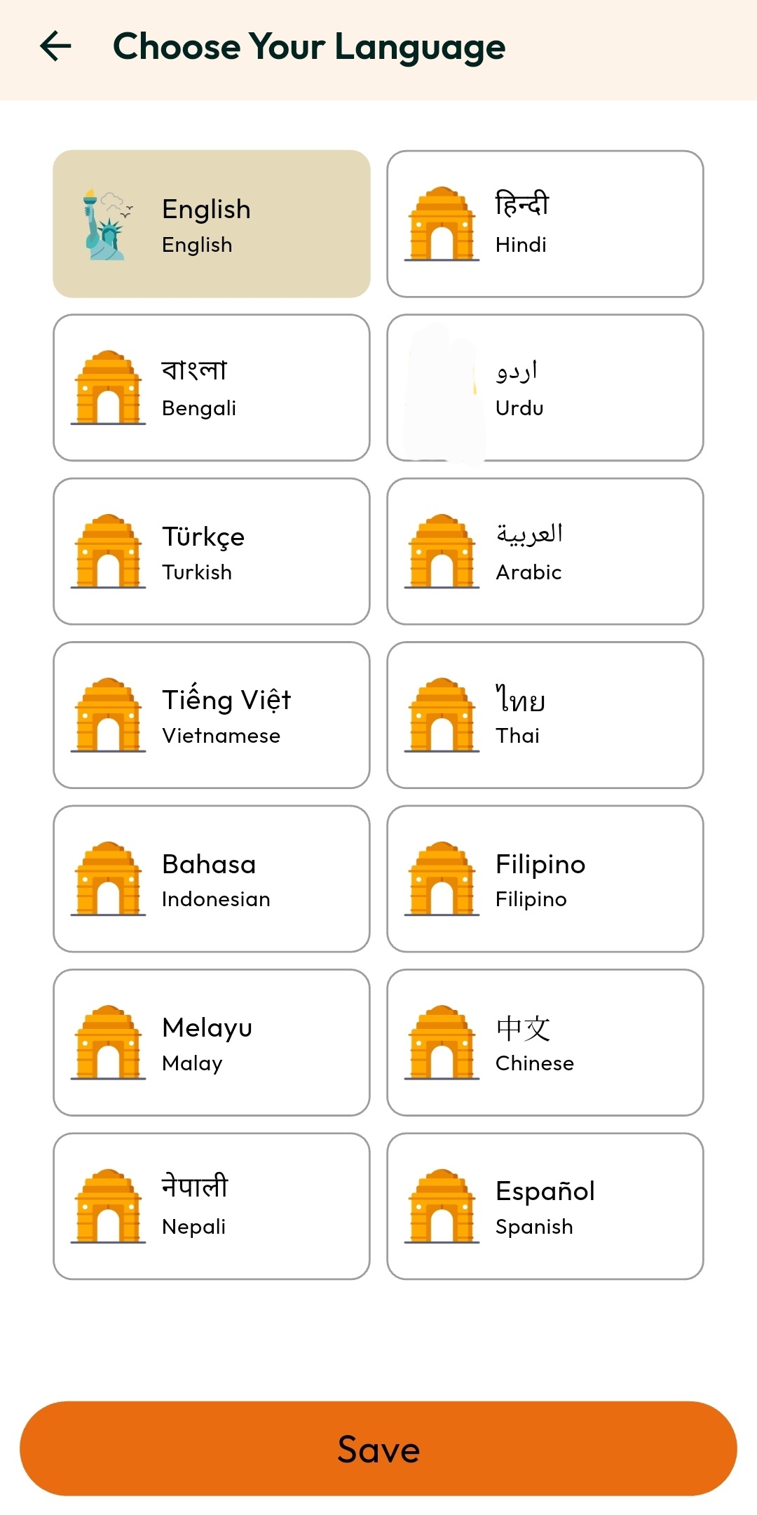 Language Selection